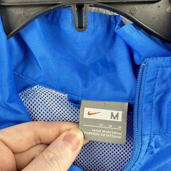 Nike Windbreaker Quarter Zip Pull Over Light Jacket Mens Size M Blue‎ Gray - Picture 6 of 14